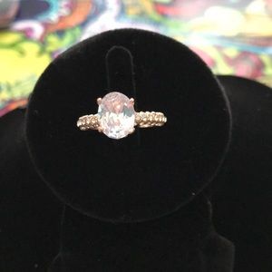 Faux rose gold diamond engagement ring
